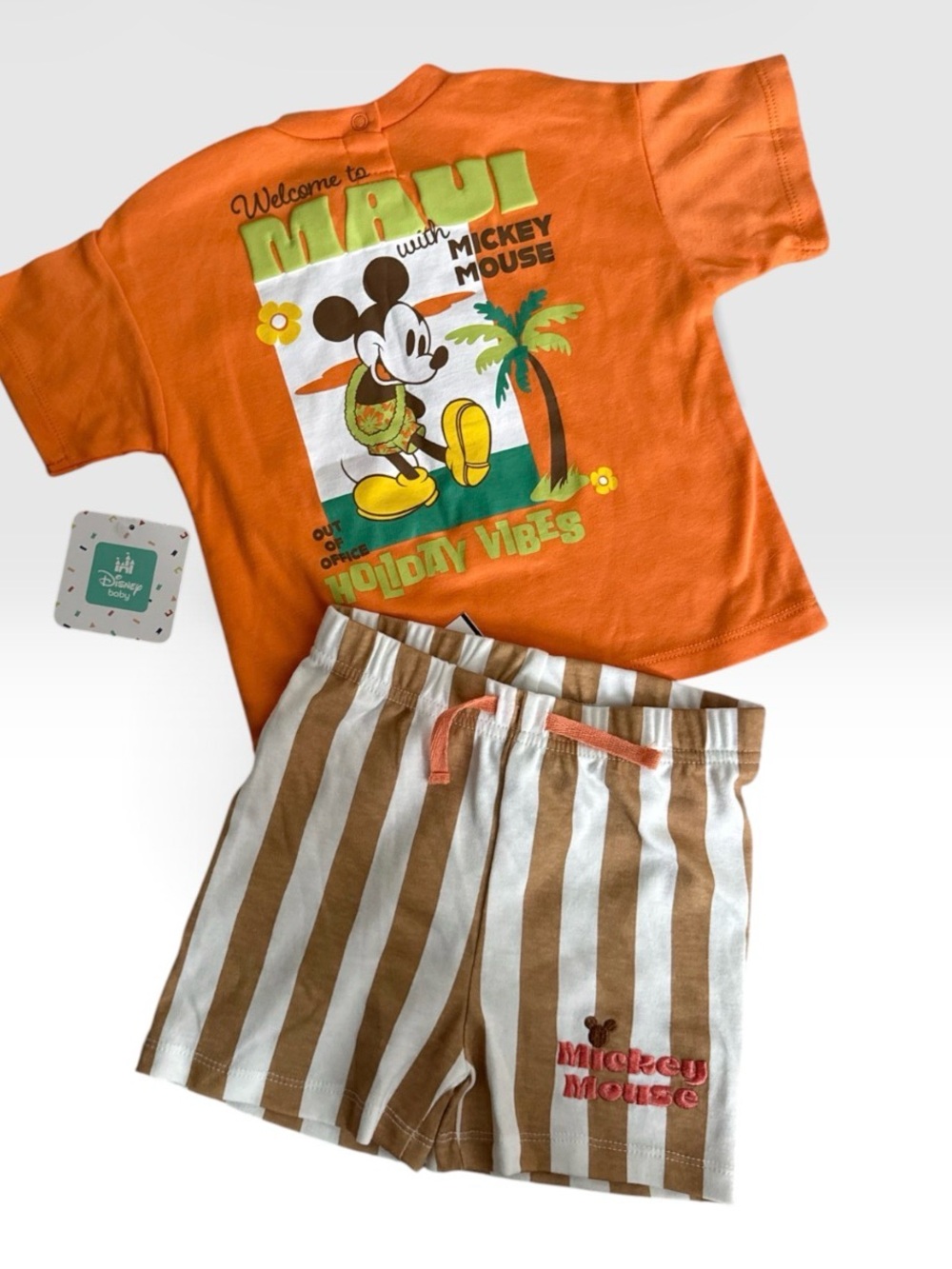 Disney Orange Mickey Mouse Maui Vibes Kids Set